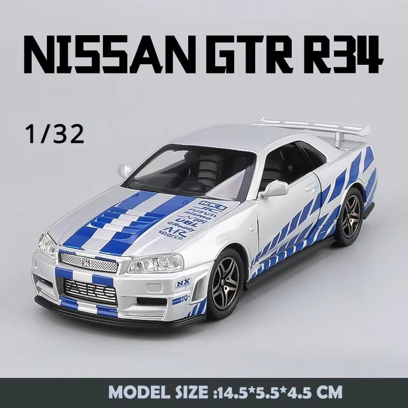 1/24 Nissan Skyline GT-R R34 Alloy Car Model