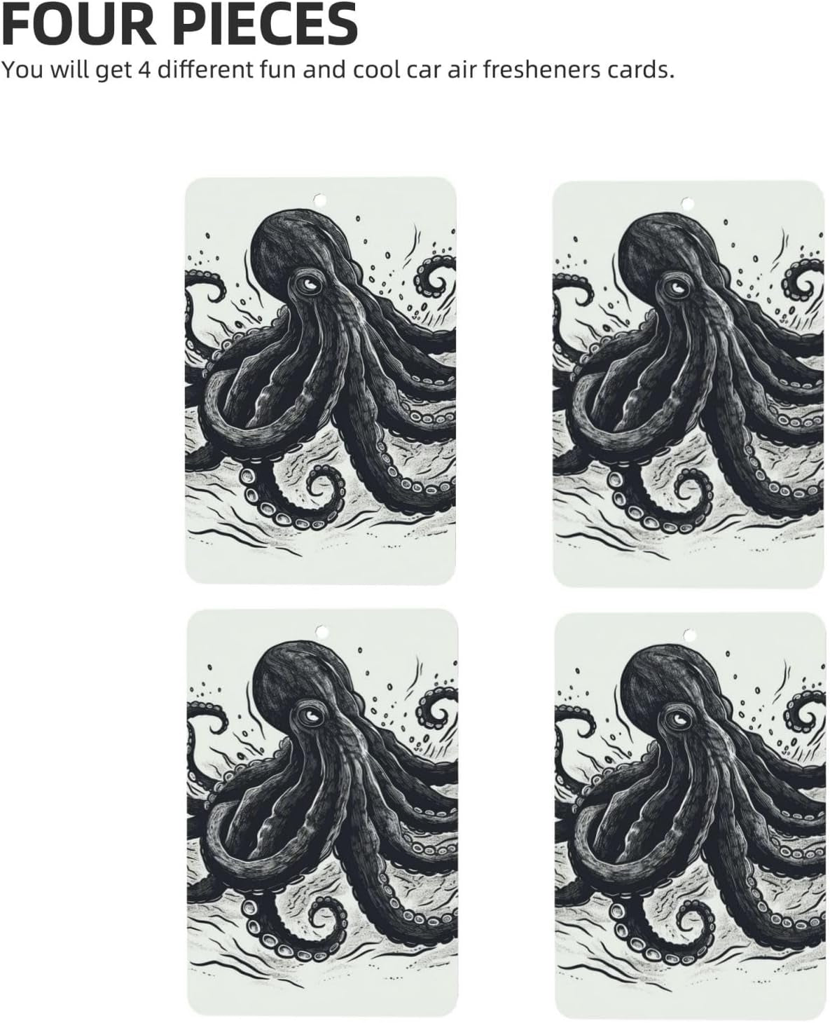 Mythological Kraken Car Air Fresheners 4Pcs