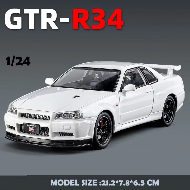 1/24 Nissan Skyline GT-R R34 Alloy Car Model