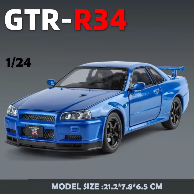 1/24 Nissan Skyline GT-R R34 Alloy Car Model