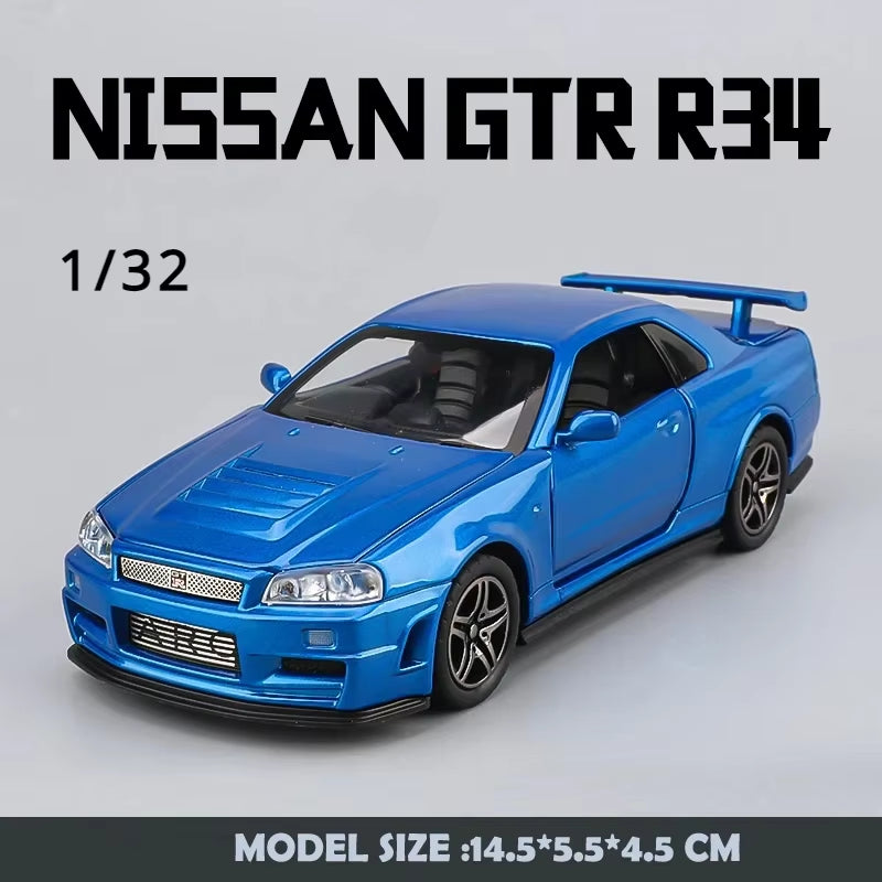1/24 Nissan Skyline GT-R R34 Alloy Car Model