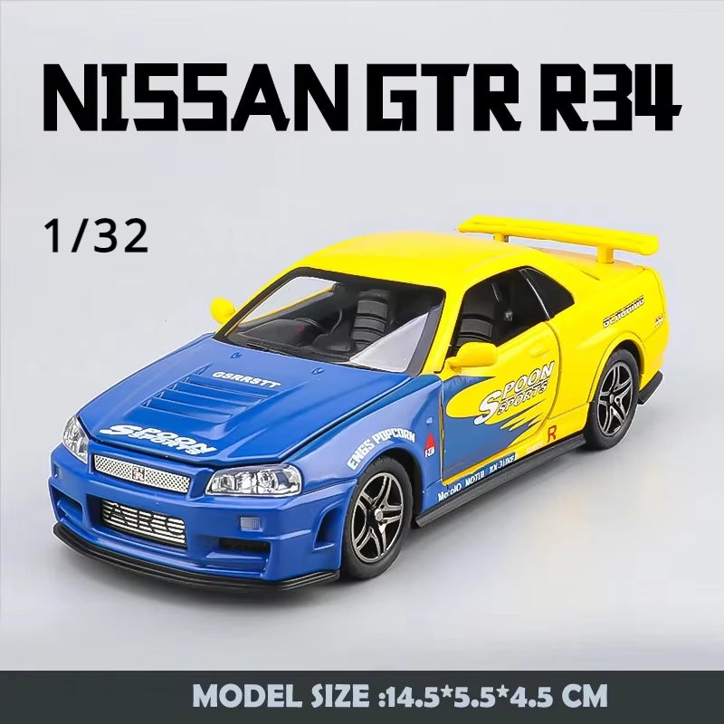 1/24 Nissan Skyline GT-R R34 Alloy Car Model