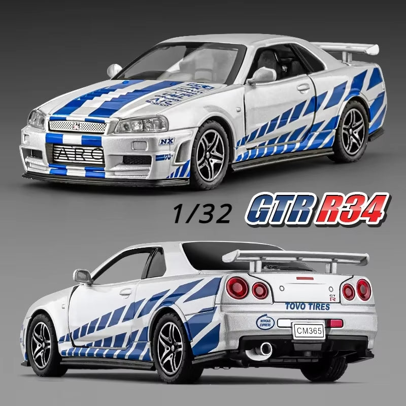 1/24 Nissan Skyline GT-R R34 Alloy Car Model