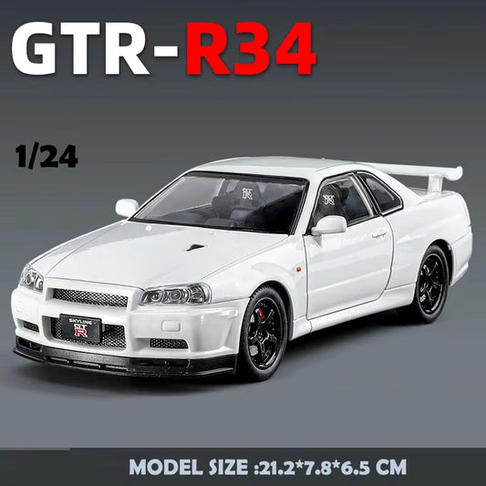 1/24 Nissan Skyline GT-R R34 Alloy Car Model